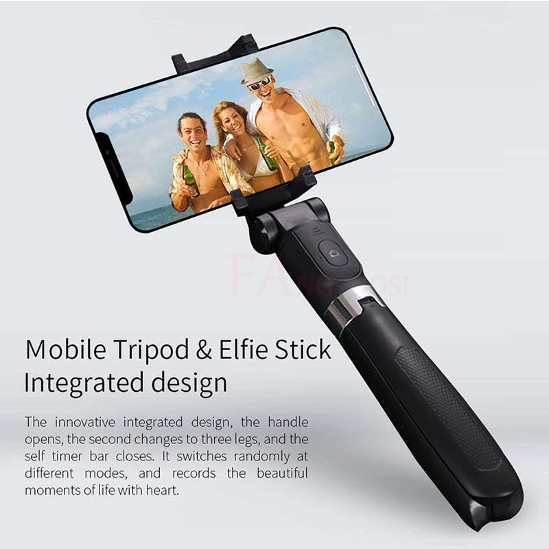 Compatible with Apple, Tripod Selfie Stick Mobile Universal Live Triangle Bracket One Bluetooth Selfie Artifact - Nyaabs