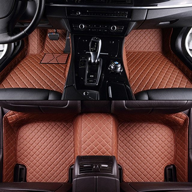 Fully Surrounded Car Leather Floor Mat Pad All Weather Protection - Nyaabs