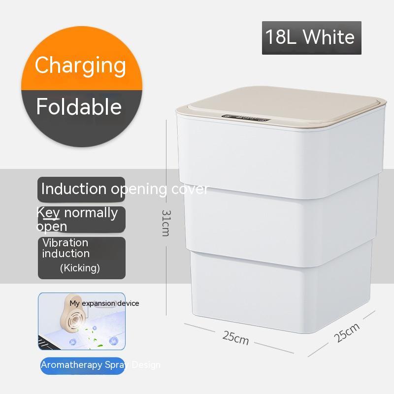 Smart Trash Can With Lid For Bedroom And Living Room Kitchen Storage Box Trash Can Induction Small Car Box Automatic Smart Dustbin Smart Trash Bin nyaabs.com