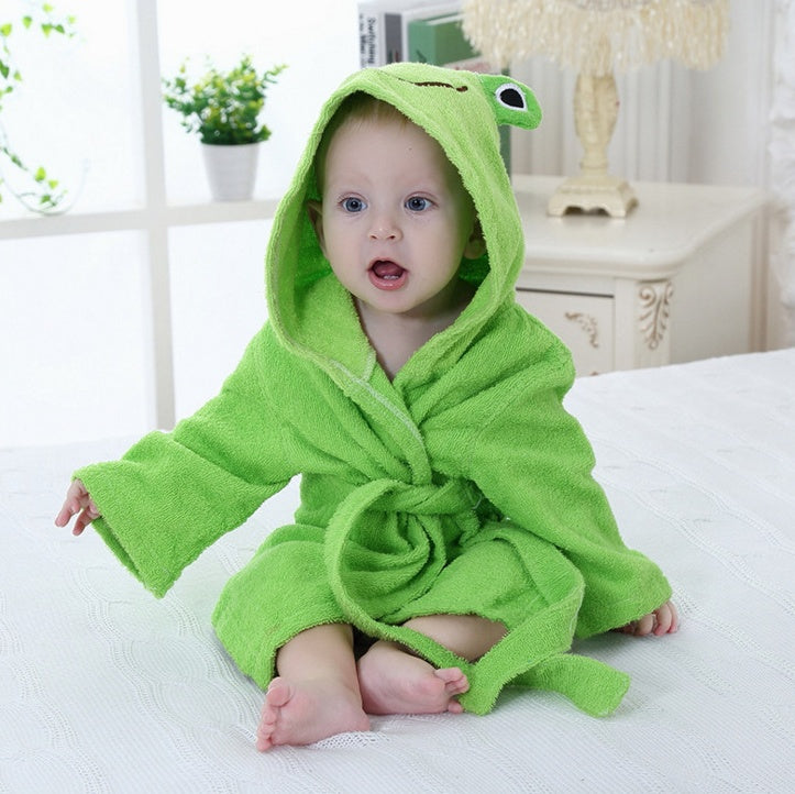 Cartoon Cute Animal Modeling Baby Bath Towels Baby Bathrobes Cotton Children's Bathrobes Baby Hooded - Nyaabs