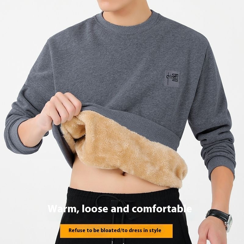 High Quality Fleece-lined Thick Lambskin Sweater Men - Nyaabs