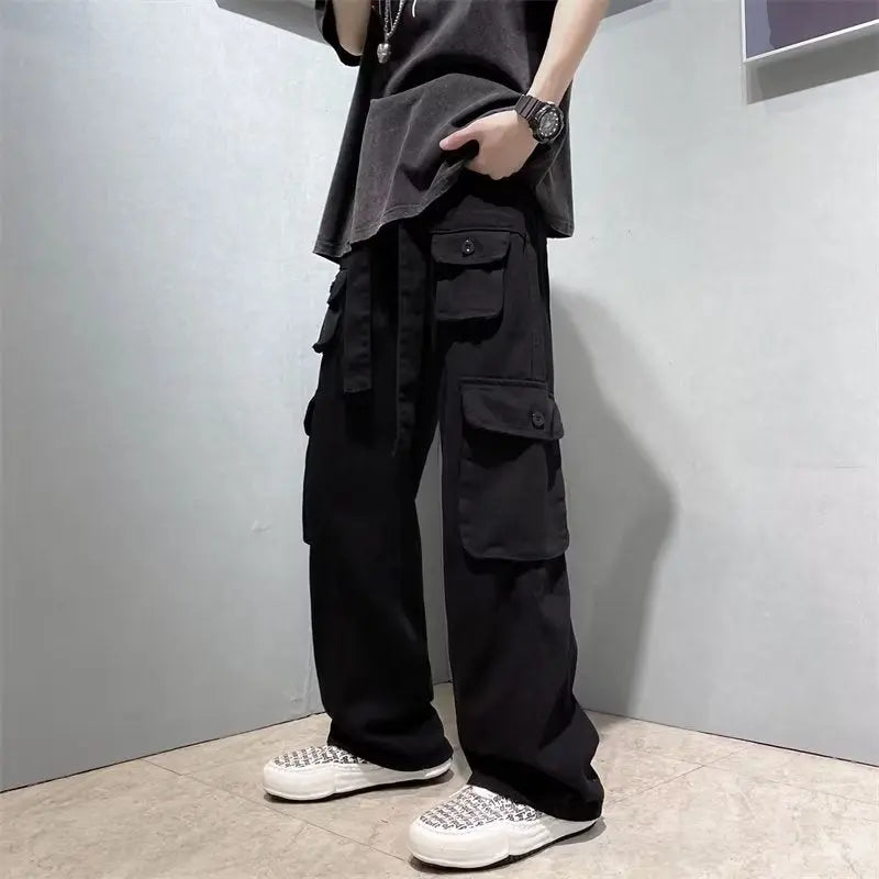 High Street Tide Vintage Hip Hop Plankton Sun Straight Leg Casual Pants Tide - Nyaabs