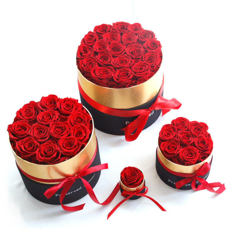 Eternal Roses In Box Preserved Real Rose Flowers With Box Set Valentines Day Gift Romantic Artificial Flowers - Nyaabs