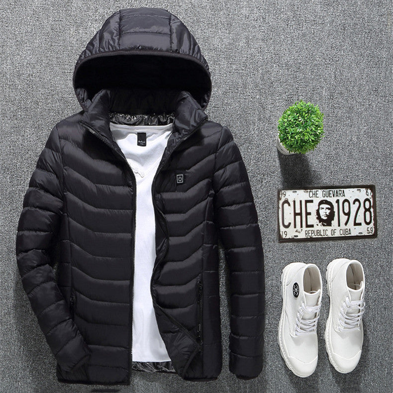 New Heated Jacket Coat USB Electric Jacket Cotton Coat Heater Thermal Clothing Heating Vest Men's Clothes Winter - Nyaabs