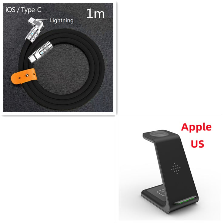 3 In 1 Fast Charging Station Wireless Charger Stand Wireless Quick Charge Dock For Phone Holder - Nyaabs