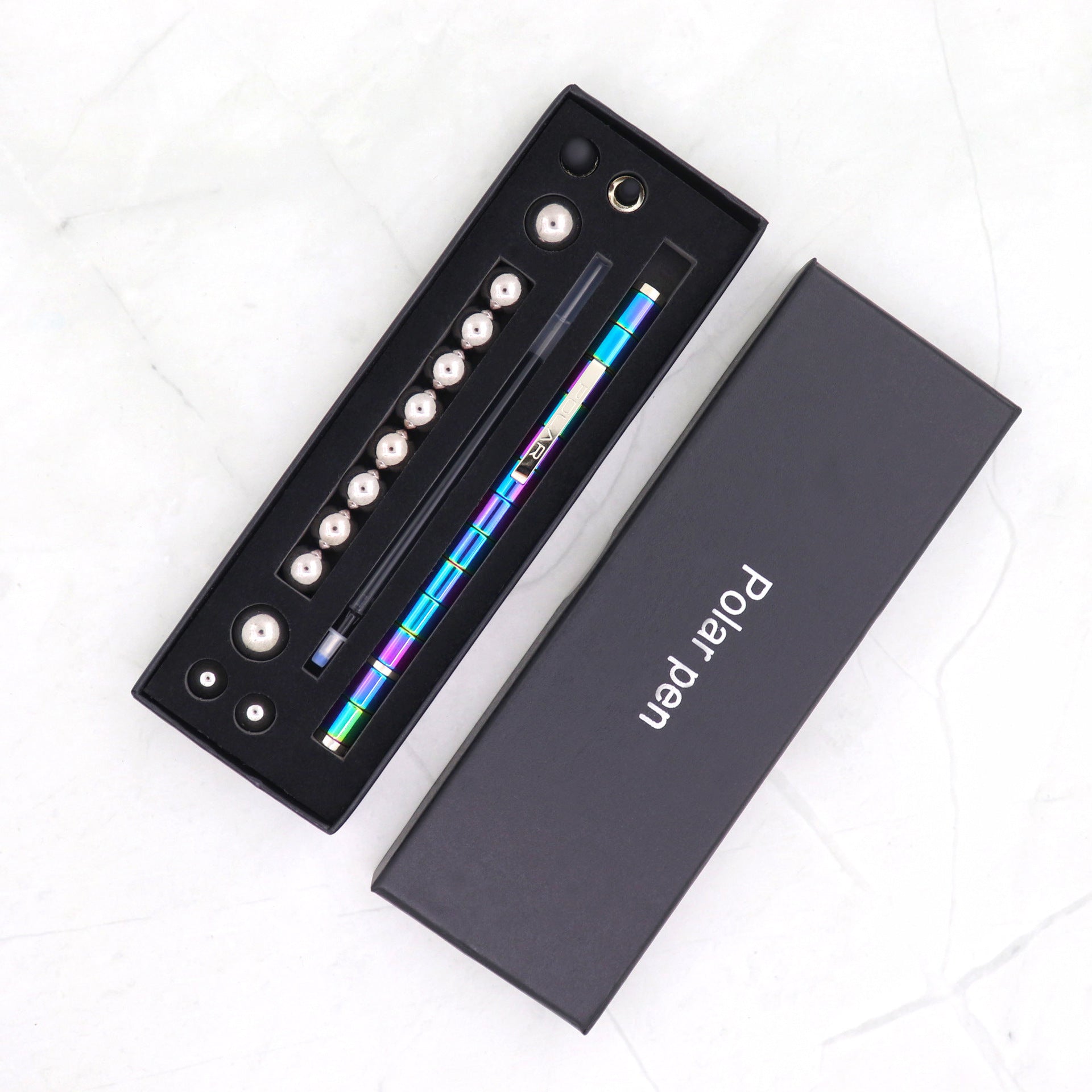 Stress Reducer Relief Toys Gift Box funny black golden kits Fidget magnetic polar pen with stylus ball pen nyaabs.com