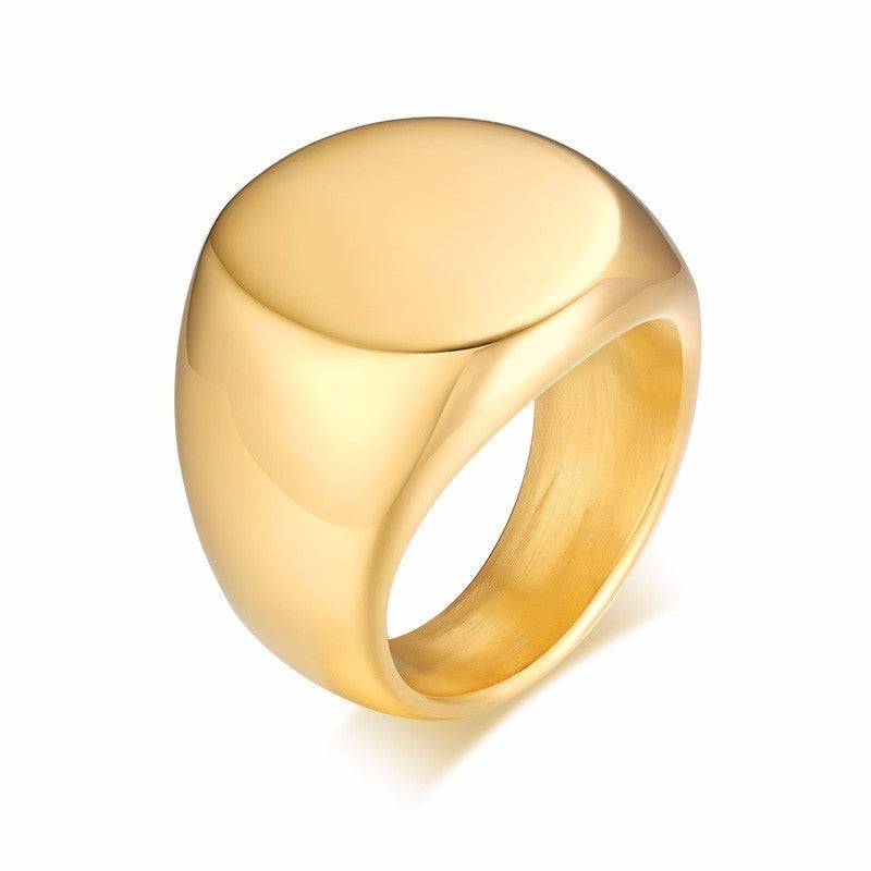 Round Ring Gold Men Fashion Trend - Nyaabs