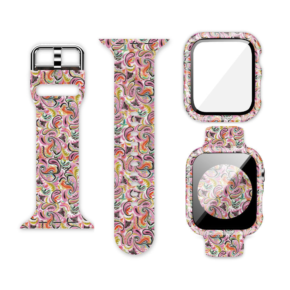 Suitable For Apple Watch Silicone Strap And Case Integrated With Pattern Printing - Nyaabs