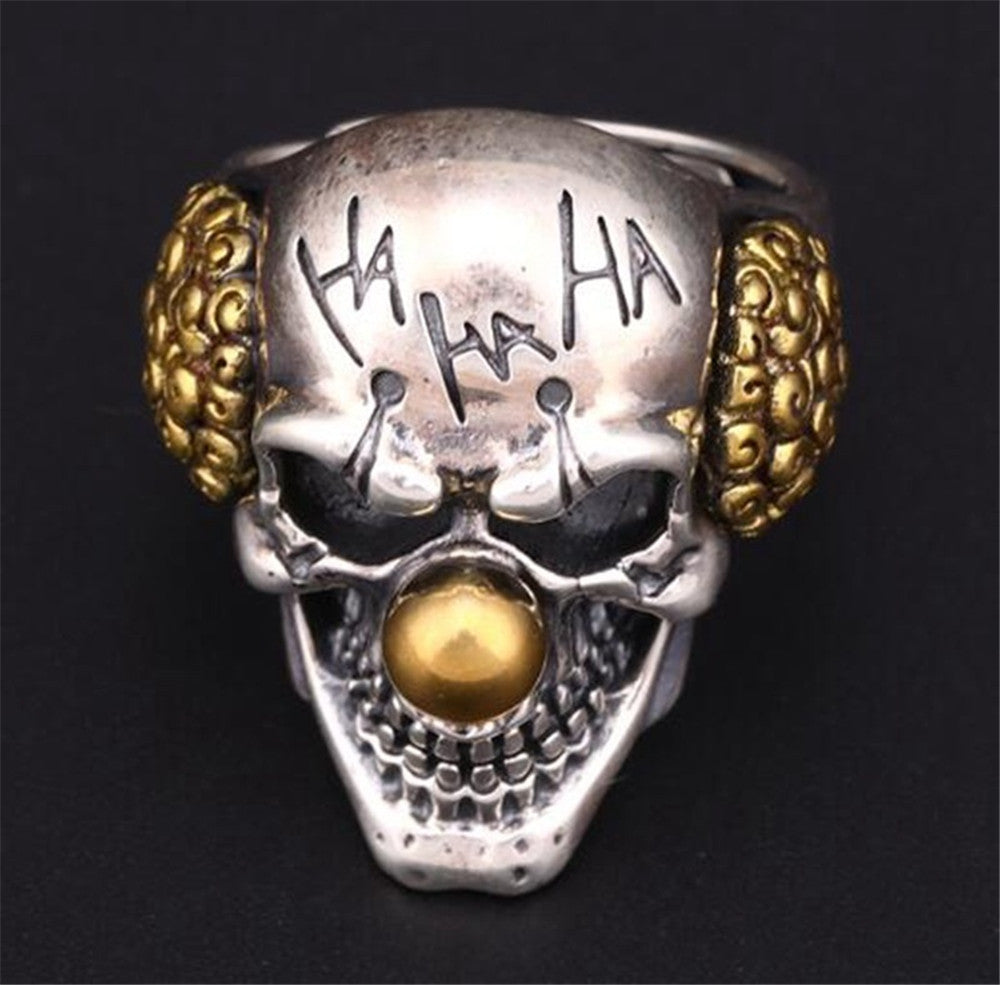 Clown Men Domineering Personality Skull Ring - Nyaabs