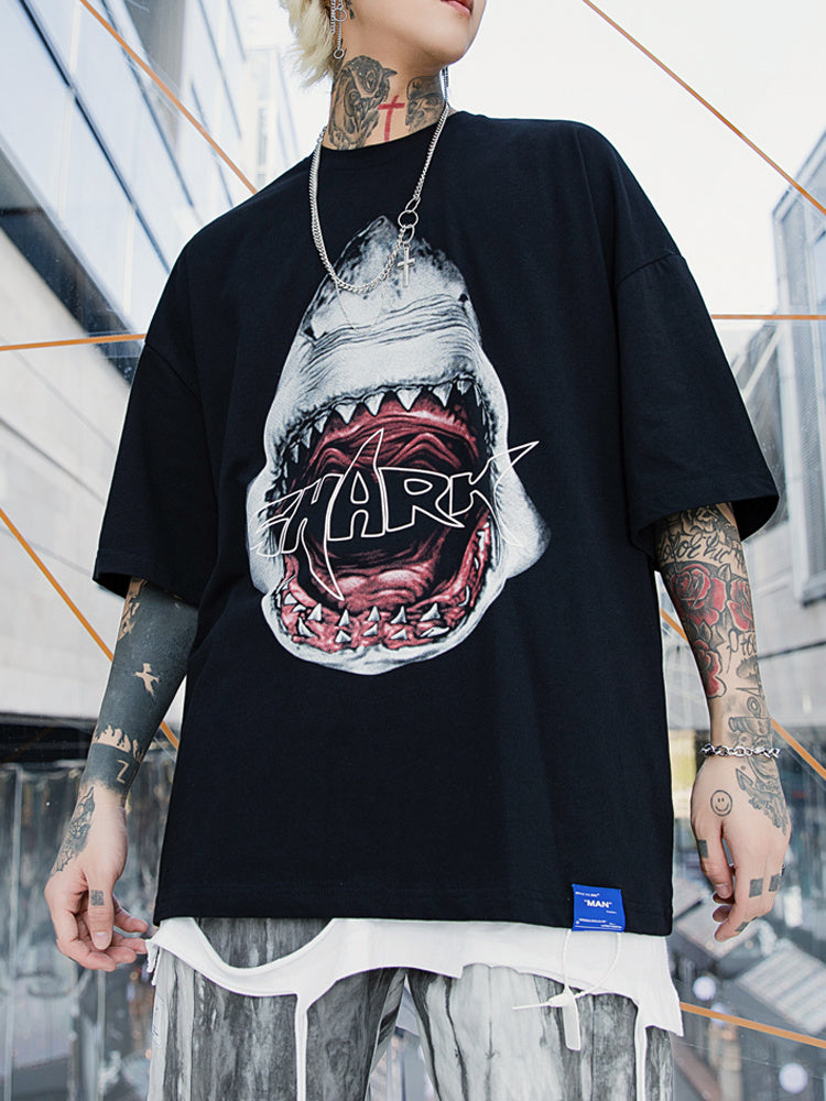 Short-sleeved t-shirt male hip hop half sleeve - Nyaabs