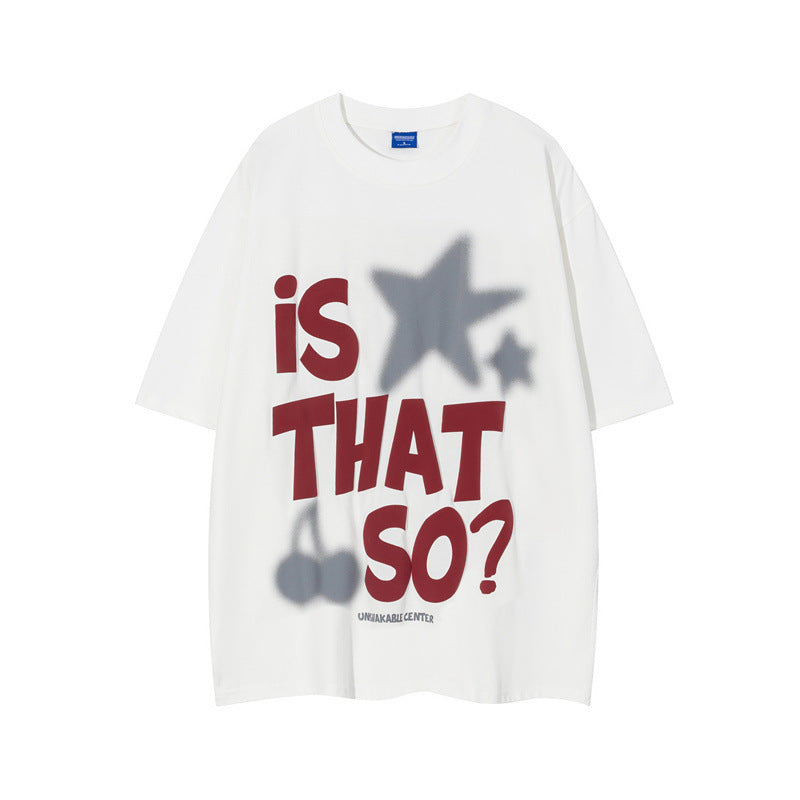 Hip Hop Letter Print Half Sleeve T-shirt For Men - Nyaabs