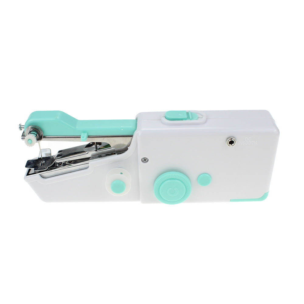 Portable Mini Hand Sewing Machine Quick Handy Sew Needlework Cordless Clothes Fabrics Household Electric Sewing Machine - Nyaabs