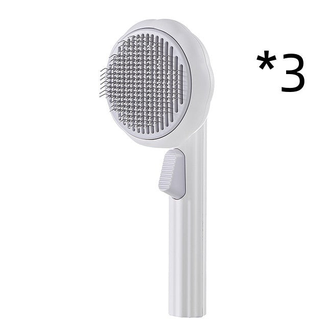 New Pet Cat Brush Hot Selling Hand-held Steel Wire Self-cleaning Comb Looper For Hair Removal nyaabs.com