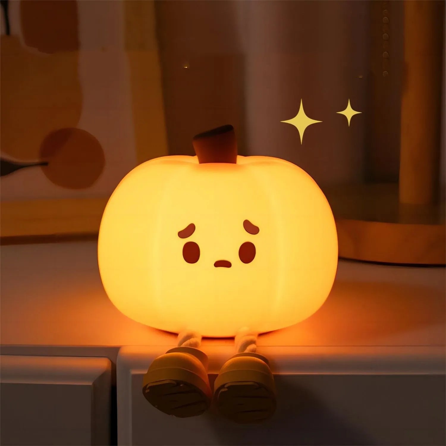 Home Decor Halloween Pumpkin Night Light Cute Soft Silicone Lamp Touch  Dimmable Rechargeable Bedside Decor Light Kids Gifts Halloween Decorations - Nyaabs