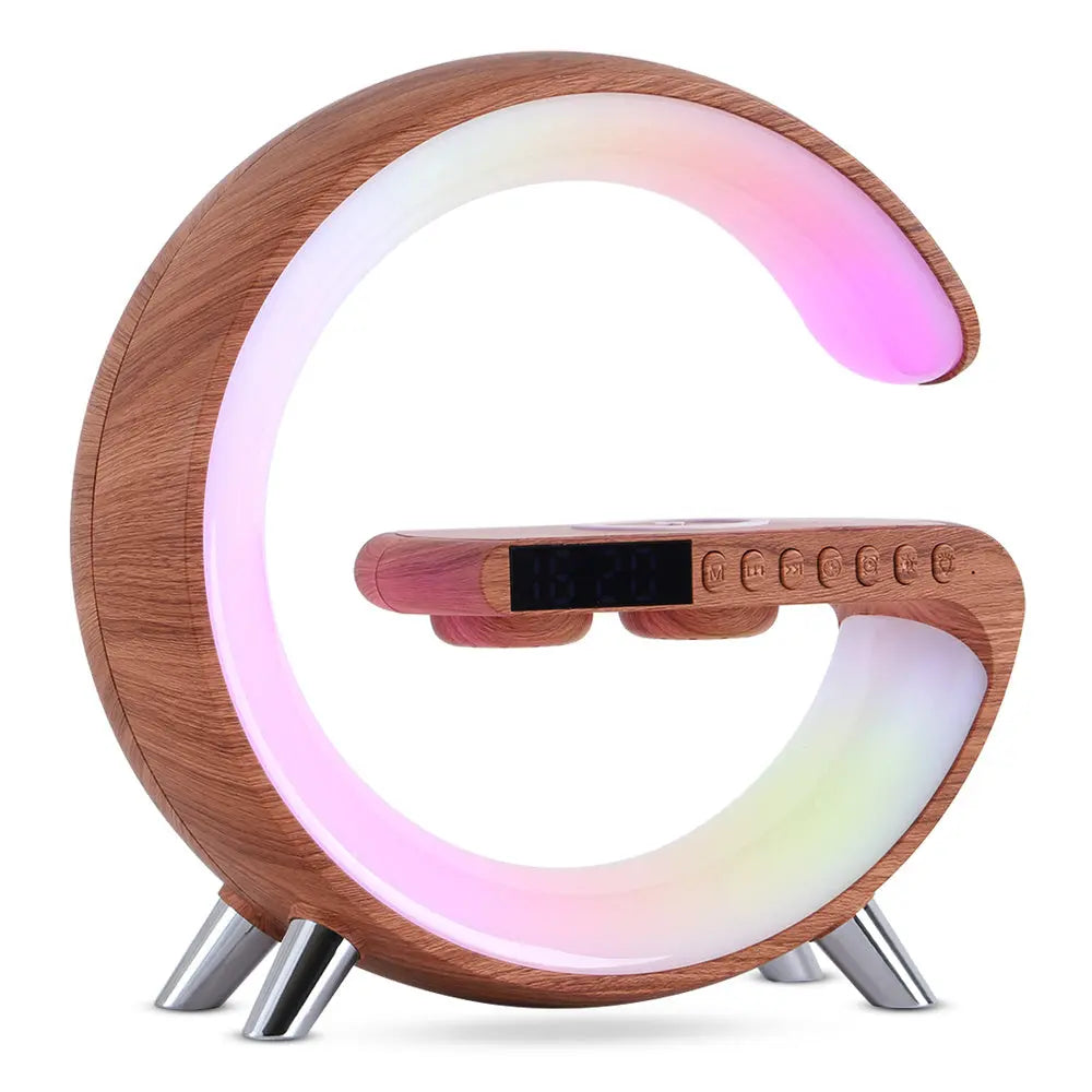 New Intelligent G Shaped LED Lamp Bluetooth Speake Wireless Charger Atmosphere Lamp App Control For Bedroom Home Decor - Nyaabs