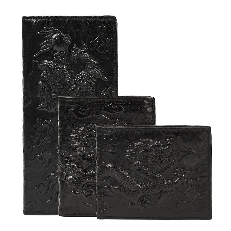 Men's Leather Wallet Embossed Wallet Crazy Horse Leather - Nyaabs