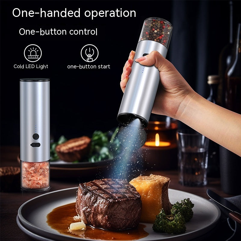 Electric Food Corn Soybean Salt And Pepper Grinder Mill Machine Rechargeable Electric Pepper And Salt Grinder Set With LED Kitchen Gadgets - Nyaabs