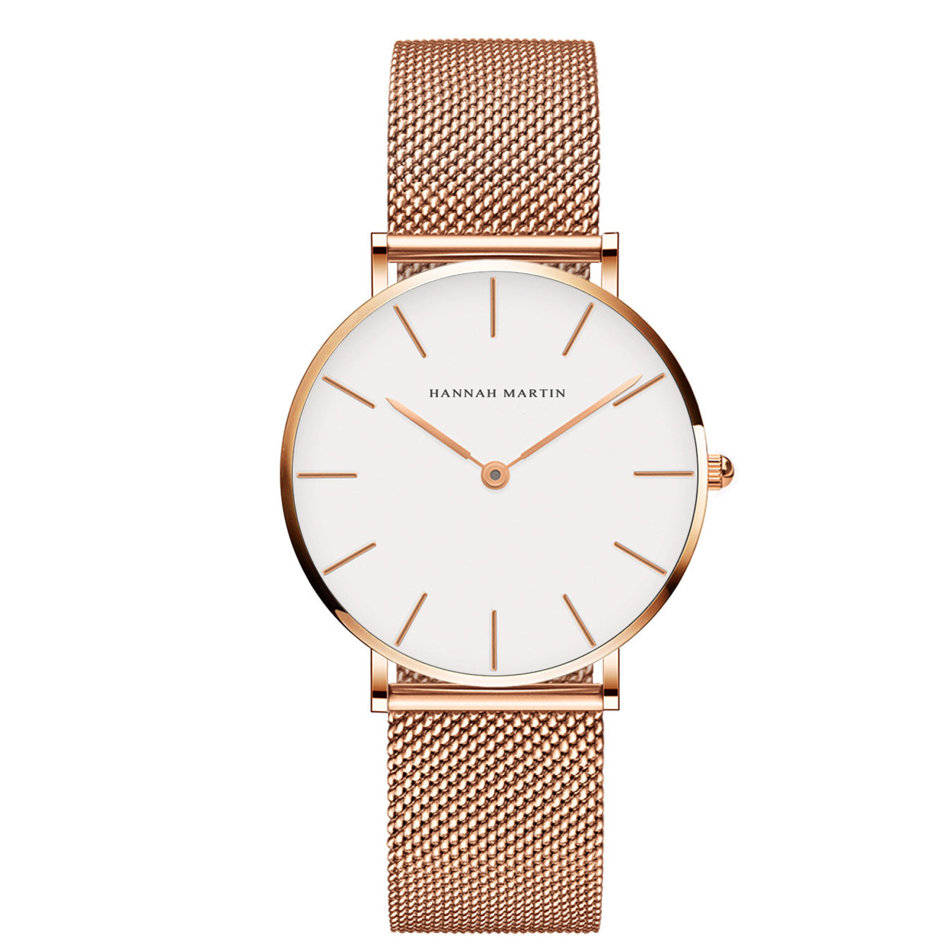 Steel strap watch double needle rose gold ultra-thin quartz men's watch - Nyaabs