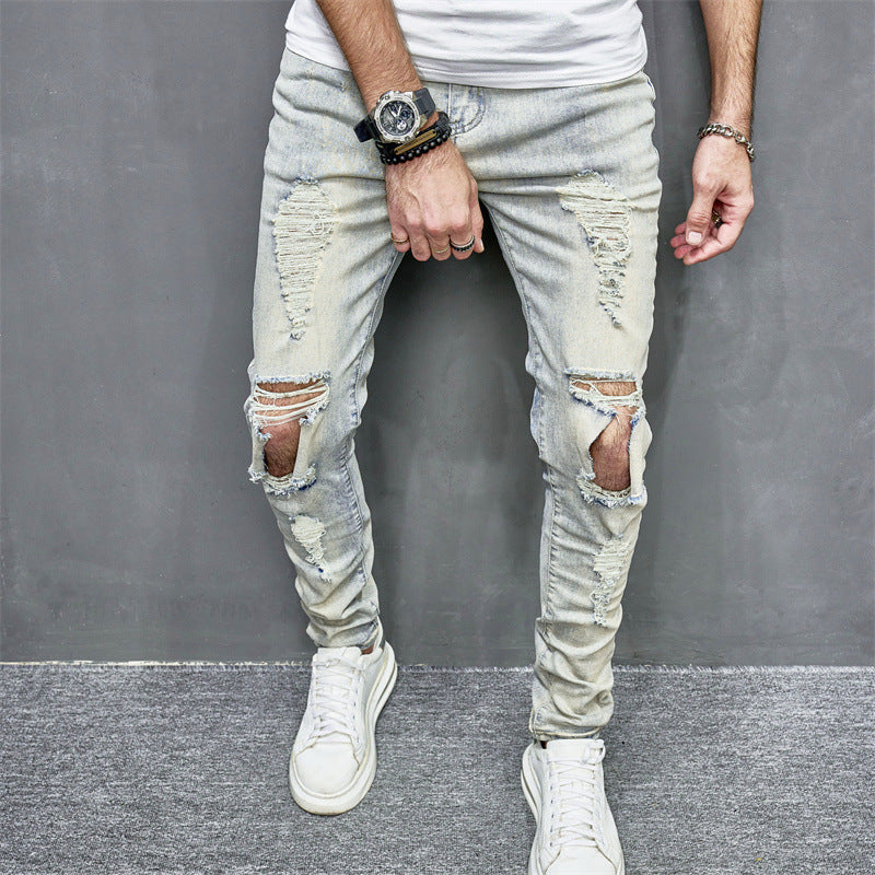 Skinny Motorcycle Jeans Men's Fashion - Nyaabs