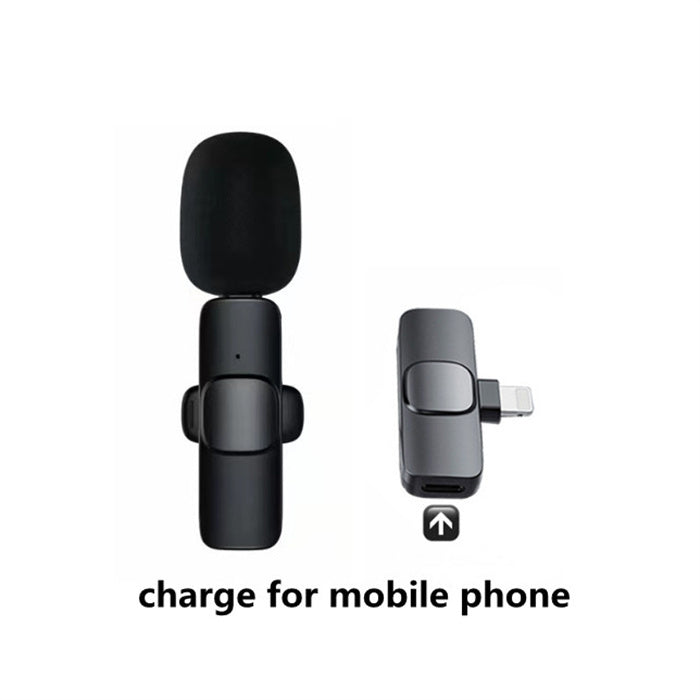 Wireless Lavalier Microphone Portable Audio Video Recording Mini Mic For I Phone Android Long Battery Life Live Broadcast Gaming - Nyaabs