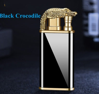 Creative Blue Flame Lighter Dolphin Dragon Tiger Double Fire Metal Winproof Lighter Inflatable Lighter nyaabs.com