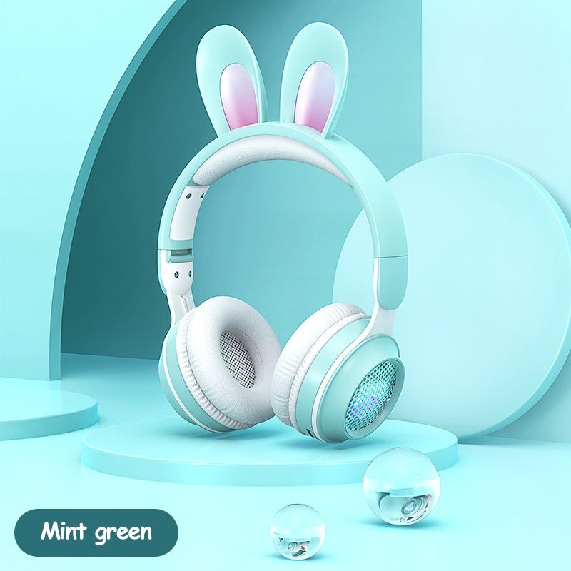 Rabbit Ear Headphones Wireless Luminous Extendable Wheat Headphones - Nyaabs