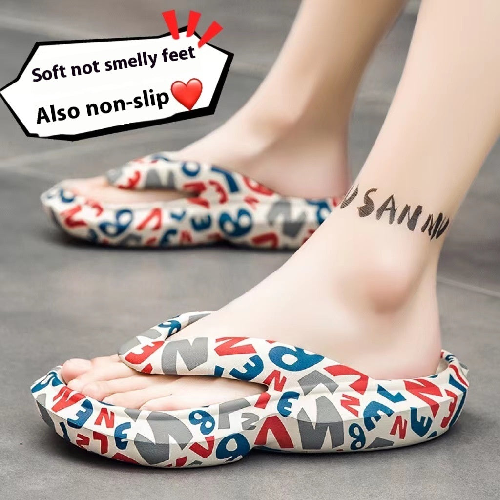 Non-slip Wear-resistant And Deodorant Soft Bottom Beach Flip-flops Casual Sandals nyaabs.com