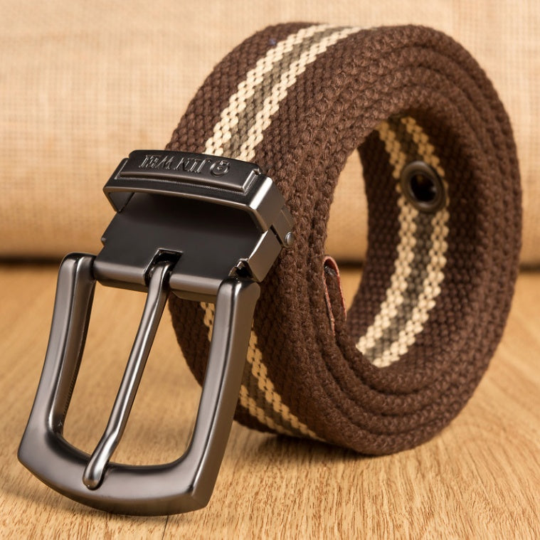 Outdoor Thickened Men's Pin Buckle Canvas Belt - Nyaabs