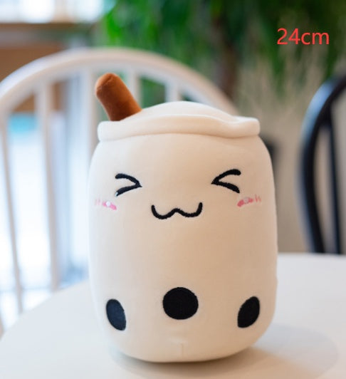 Cute Fruit Drink Plush Stuffed Soft Strawberry Milk Tea Plush Boba Tea Cup Toy Bubble Tea Pillow Cushion Kids Gift - Nyaabs