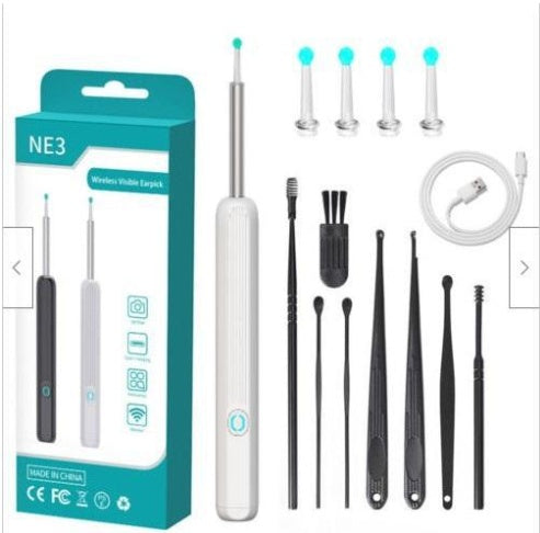 NE3 Ear Cleaner Otoscope Ear Wax Removal Tool With Camera LED Light Wireless Ear Endoscope Ear Cleaning Kit For I-phone nyaabs.com