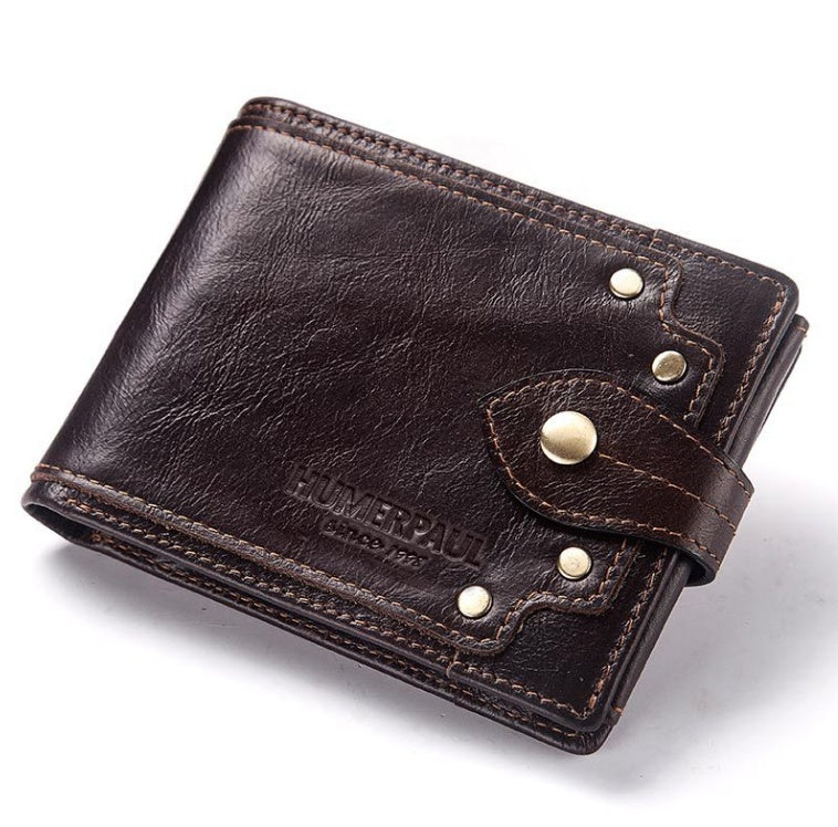 Men's Multi-card Anti-magnetic Real Cowhide Wallet - Nyaabs