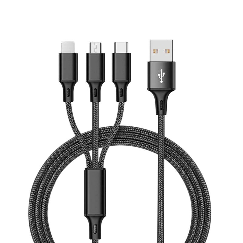 3 In 1 USB Cable For 'IPhone XS Max XR X 8 7 Charging Charger Micro USB Cable For Android USB TypeC Mobile Phone Cables - Nyaabs