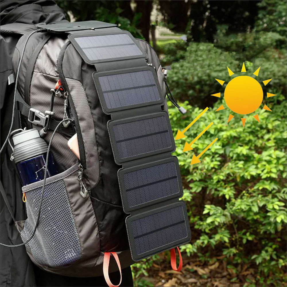 Outdoor Folding Solar Panel Charger Portable 5V 2.1A USB Output Devices Camp Hiking Backpack Travel Power Supply For Smartphones - Nyaabs