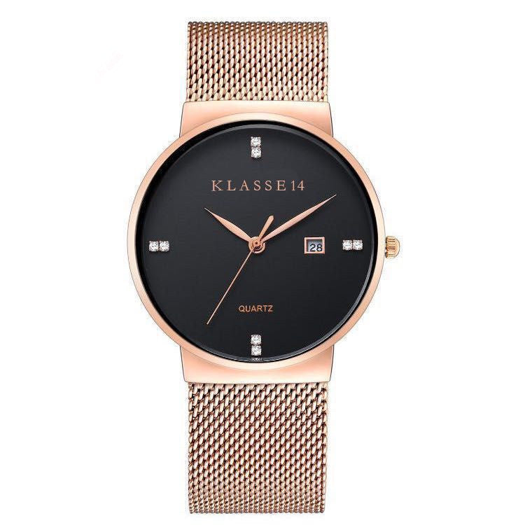 Ultra-thin diamond scale simple business men's sports quartz mesh with waterproof watch - Nyaabs