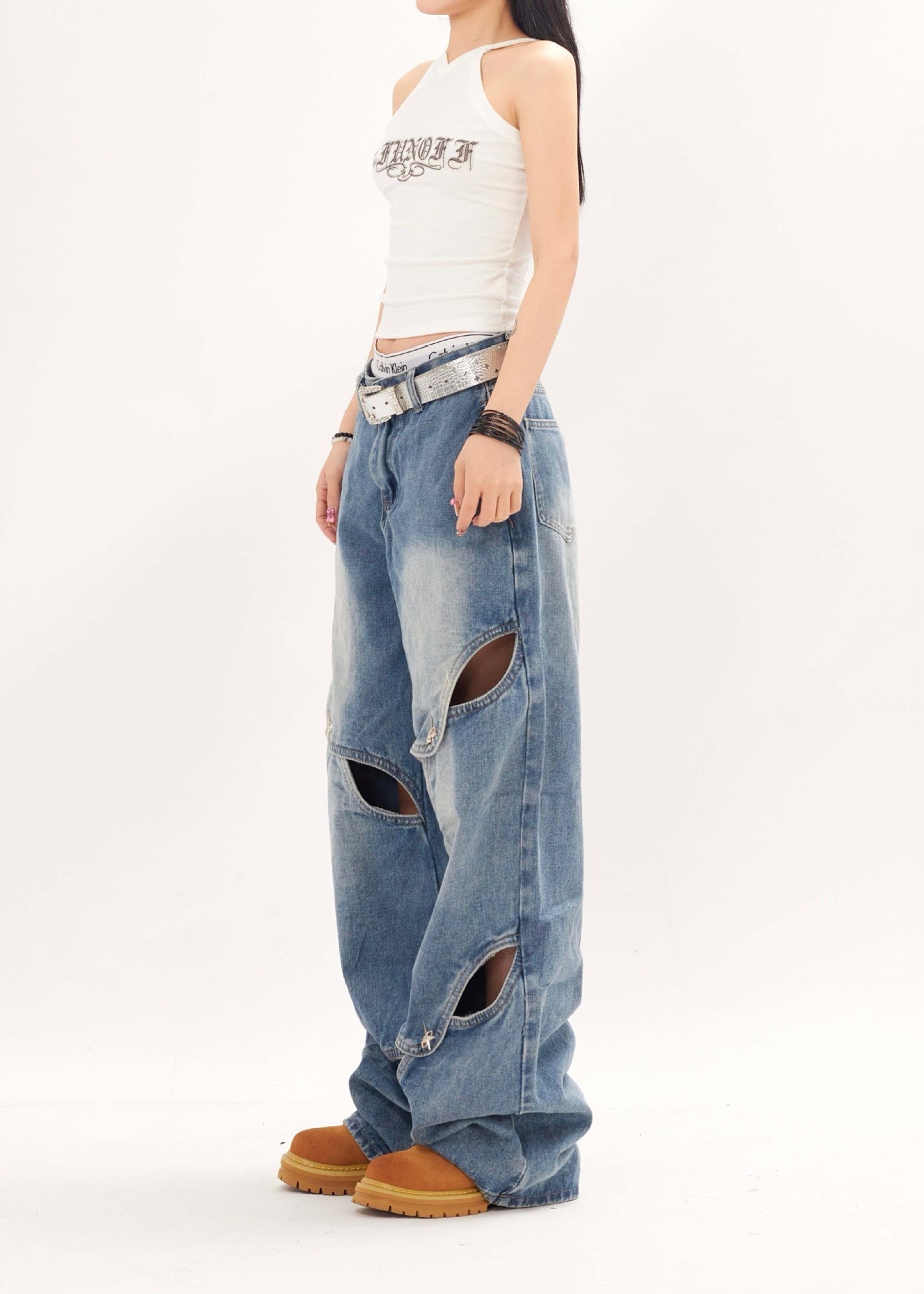 Same Style Fashion Brand Loose Wide-leg Straight Pants - Nyaabs