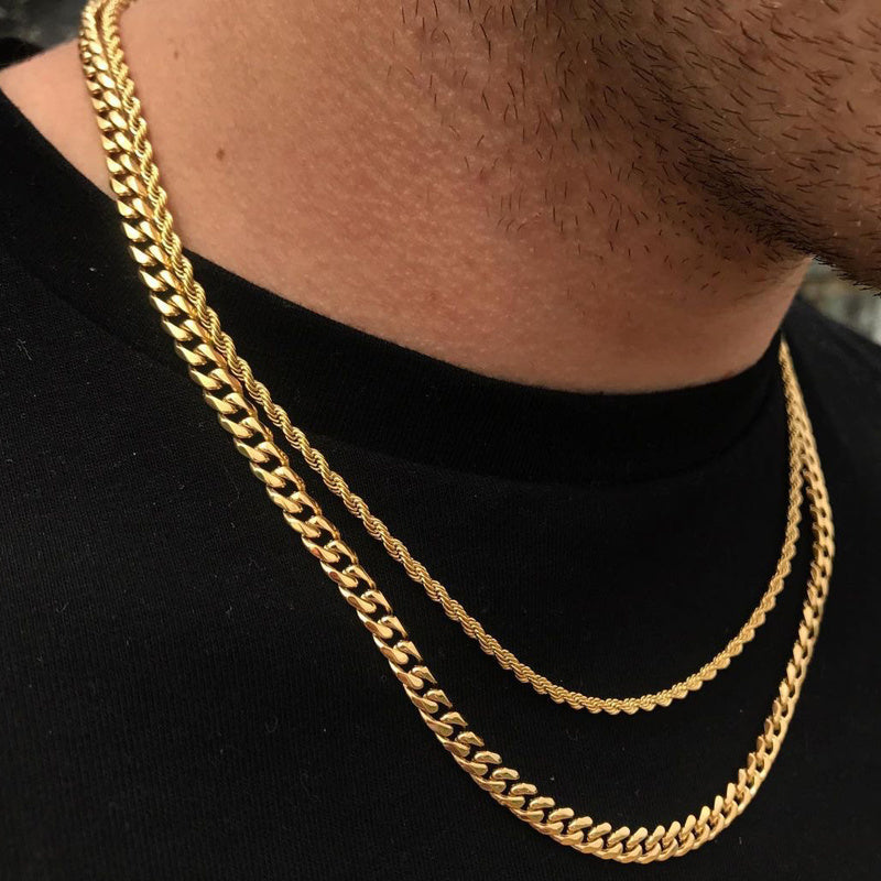 Temperament Fashion Cube Rope Chain Men Necklace - Nyaabs