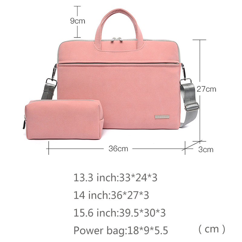 PU Leather Women Laptop Bag Notebook Carrying Case Briefcase For Macbook Air 13.3 14 15.6 Inch Men Handbags Shoulder Mouse Bag nyaabs.com