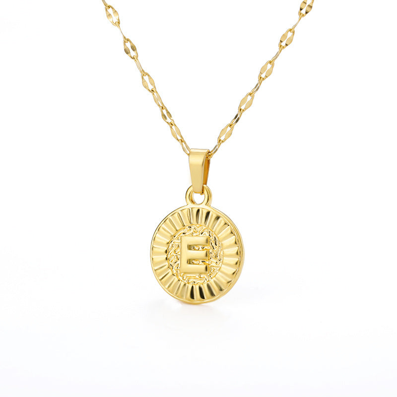 English Alphabet Disc Necklace Women And Men - Nyaabs