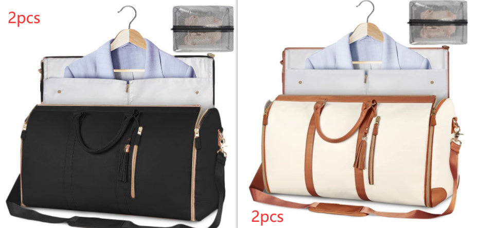 Large Capacity Travel Duffle Bag Women's Handbag Folding Suit Bag Waterproof Clothes Totes - Nyaabs