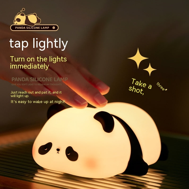 Panda Night Lights For Kids Cute Animal Silicone Timing Rechargeable Lamp Cartoon Panda Bedroom Decoration Kids Boys Girls Gift - Nyaabs