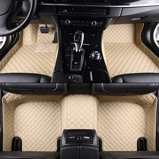 Fully Surrounded Car Leather Floor Mat Pad All Weather Protection - Nyaabs