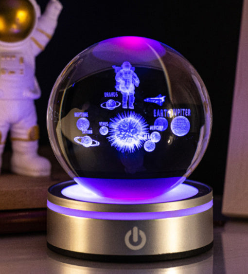 Creative 3D Inner Carving Luminous Crystal Ball Colorful Gradient Small Night Lamp Home Decorations Gifts Selection - Nyaabs