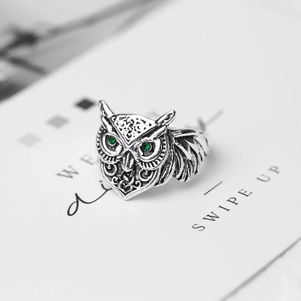 Animal Owl Ring Men And Women Pass - Nyaabs