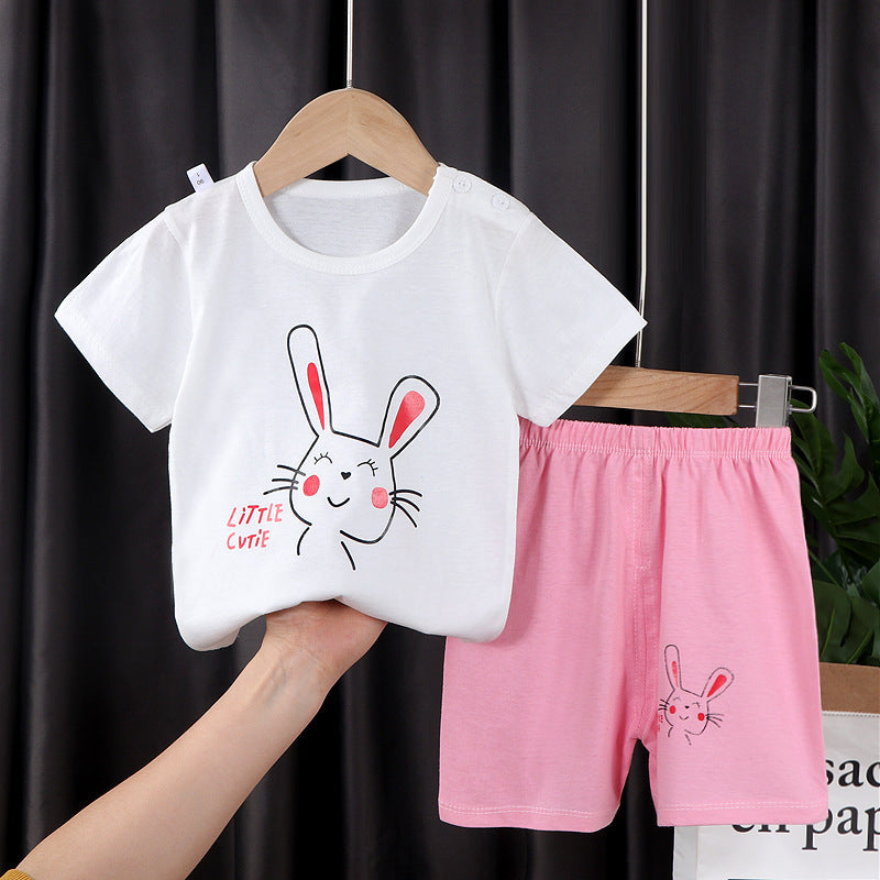 Two-piece Cotton T-shirt With Short Sleeves For Boys And Girls - Nyaabs