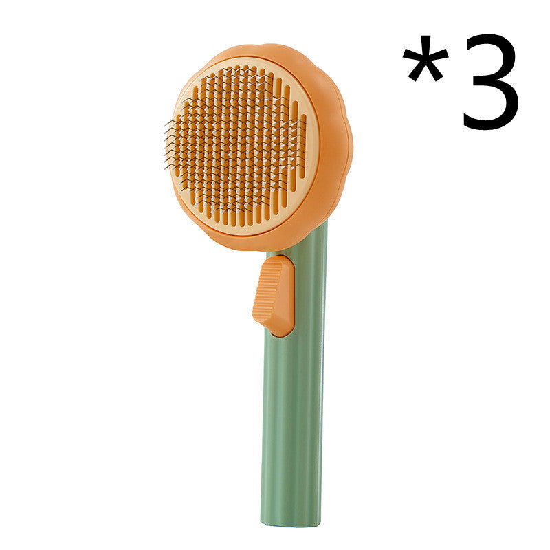 New Pet Cat Brush Hot Selling Hand-held Steel Wire Self-cleaning Comb Looper For Hair Removal nyaabs.com