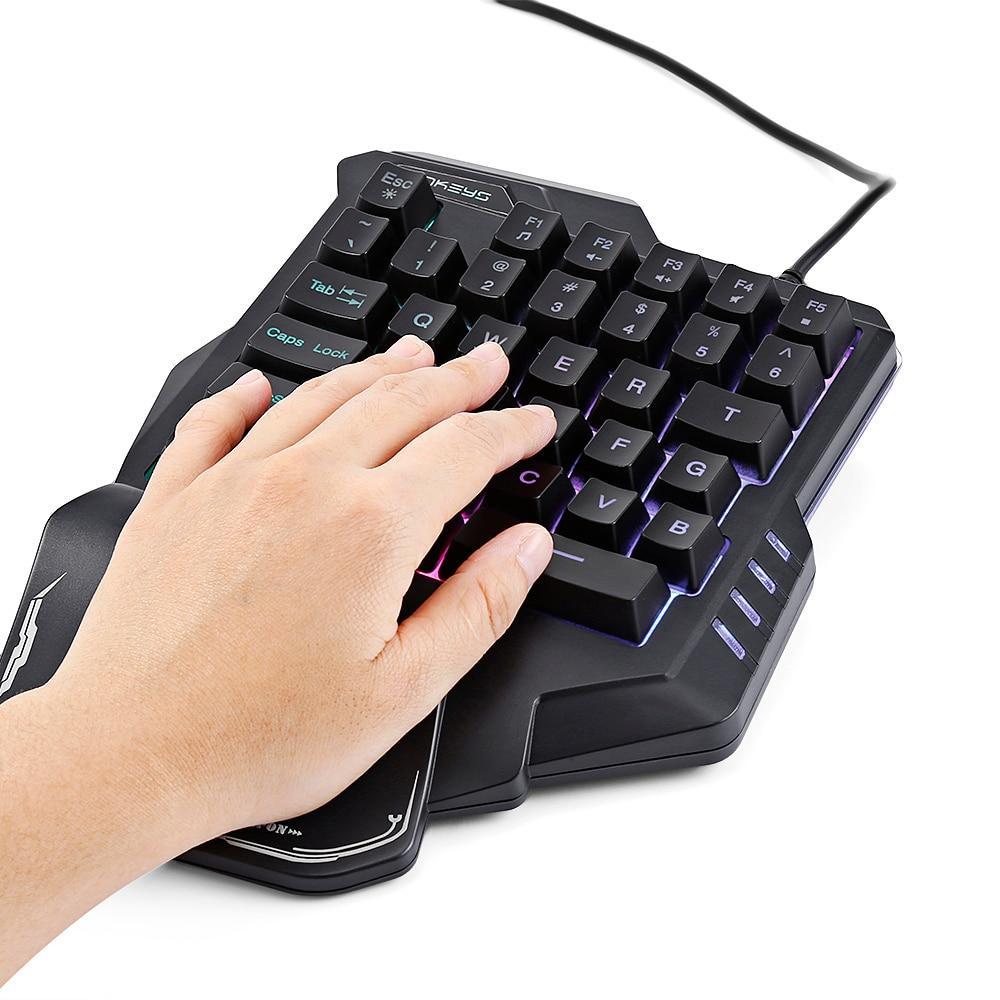 One-Handed Mechanical Gaming Keyboard RGB Backlit Portable Mini Gaming Keypad Game Controller nyaabs.com