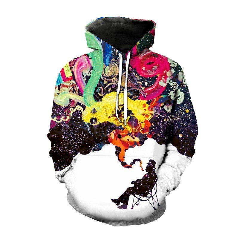 Starry Sky Men's Color Ink Digital Printed Hoodie - Nyaabs