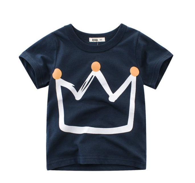 Children's Wear Summer New Korean Children's Boys Cotton T-shirt Men's Treasure In Children's Short Sleeves - Nyaabs