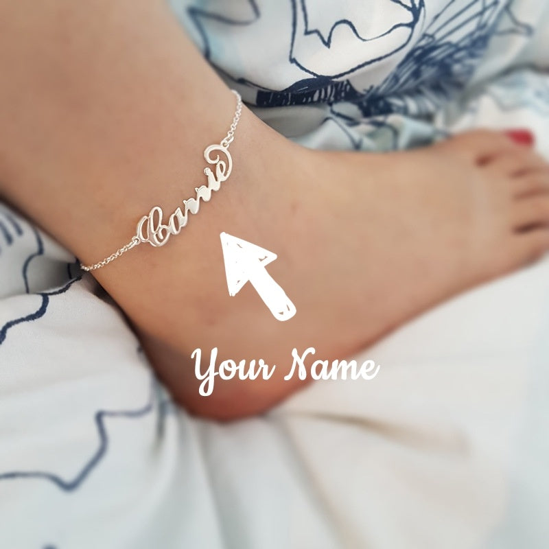 Summer Personalized Custom Name Anklets For Women Stainless Steel Cable Chain Gold Colour Sandy Beach Exquisite Jewelry Present - Nyaabs