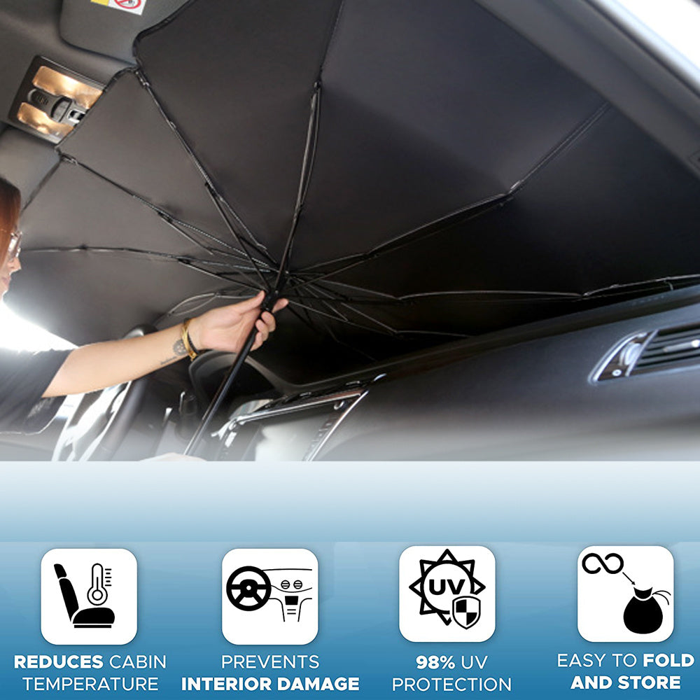 Foldable Car Windshield Sun Shade Umbrella UV Protection Heat Insulation Parasol Auto Front Window Cover Interior Protector Summer Gadgets - Nyaabs